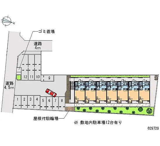 ★手数料０円★三郷市彦糸１丁目 月極駐車場